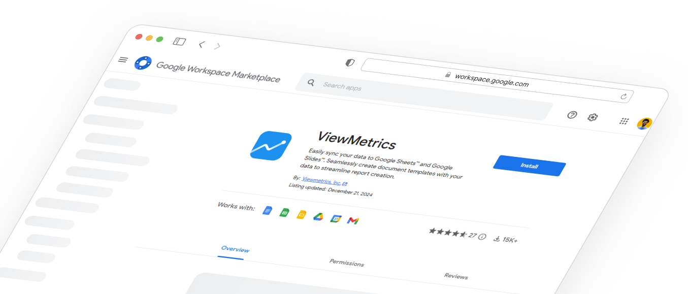 Viewmetrics dashboard screenshot